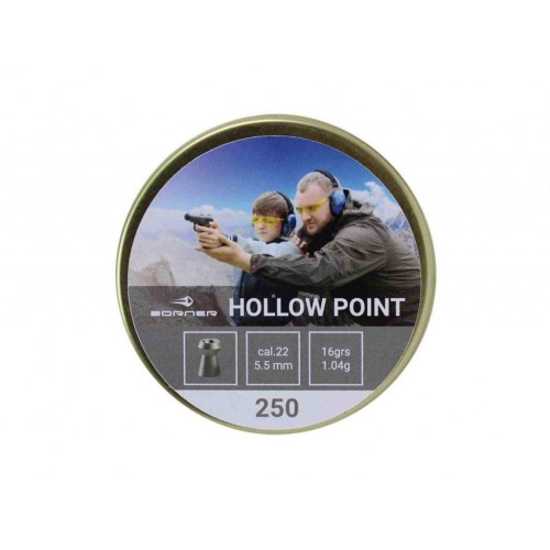 Пневматические пульки Borner Hollow Point 5,5 мм 1,04 гр 250 шт Пневматические пульки Borner Hollow Point 5,5 мм 1,04 гр 250 шт