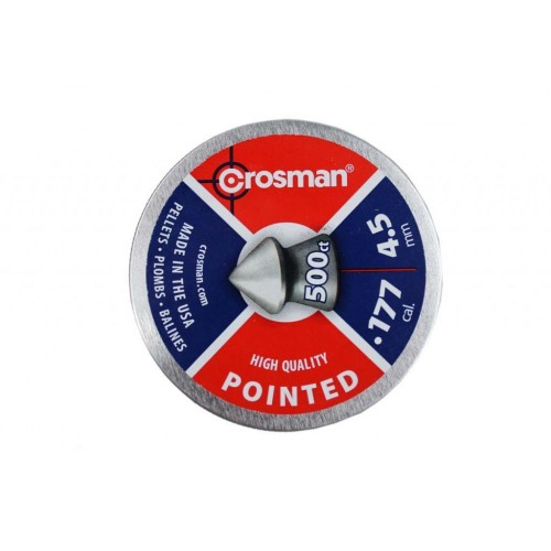 Пули для пневматики Crosman Pointed 4,5 мм 7,4 грана 500 шт Пули для пневматики Crosman Pointed 4,5 мм 7,4 грана 500 шт