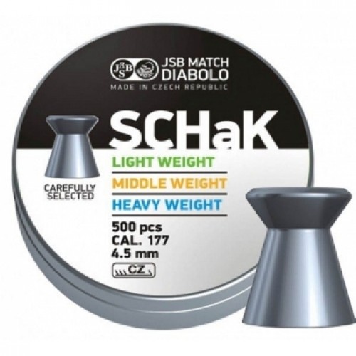 Пули для пневматики Diabolo SCHaK 4,5 мм 0,52 гр 500 шт Пули для пневматики Diabolo SCHaK 4,5 мм 0,52 гр 500 шт