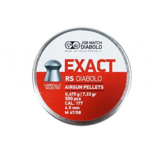 Пули для пневматики EXACT Diabolo RS 4,5 мм 0,475 гр 500 шт Пули для пневматики EXACT Diabolo RS 4,5 мм 0,475 гр 500 шт