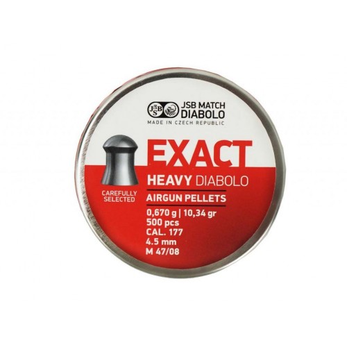 Пули для пневматики EXACT Heavy Diabolo 4,5 мм 0,67 гр 500 шт 4,52 Пули для пневматики EXACT Heavy Diabolo 4,5 мм 0,67 гр 500 шт 4,52