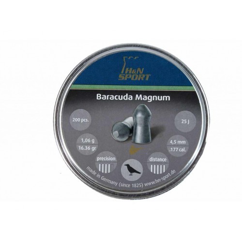 Пули для пневматики H&N Baracuda Magnum 4,5 мм 1,06 гр 200 шт Пули для пневматики H&N Baracuda Magnum 4,5 мм 1,06 гр 200 шт