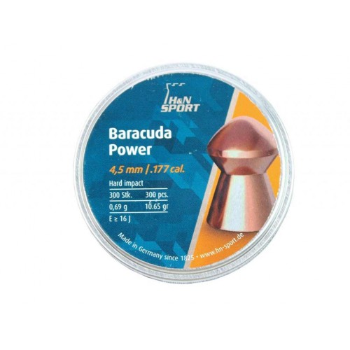 Пули для пневматики H&N Baracuda Power 4,5 мм 0,69 гр 300 шт Пули для пневматики H&N Baracuda Power 4,5 мм 0,69 гр 300 шт