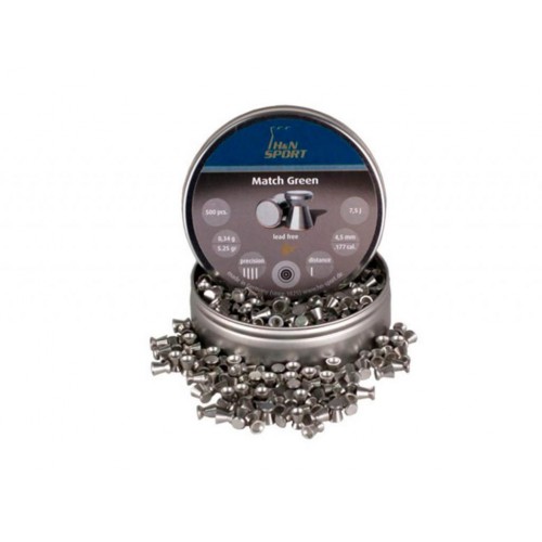 Пули для пневматики H&N Match Green 4,5 мм 0,34 гр 500 шт