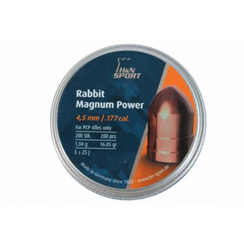 Пули для пневматики H&N Rabbit Magnum Power 4,5 мм 1,04 гр 200 шт