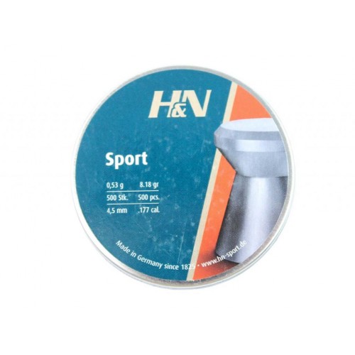 Пули для пневматики H&N Sport 4,5 мм 0,53 гр 500 шт