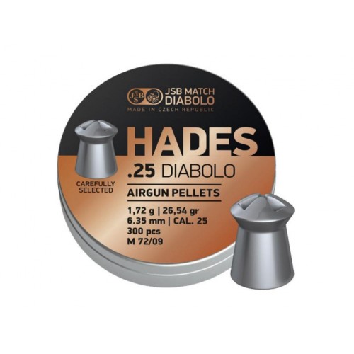 Пули для пневматики JSB Diabolo HADES 6,35 мм 1,72 гр 300 шт Пули для пневматики JSB Diabolo HADES 6,35 мм 1,72 гр 300 шт