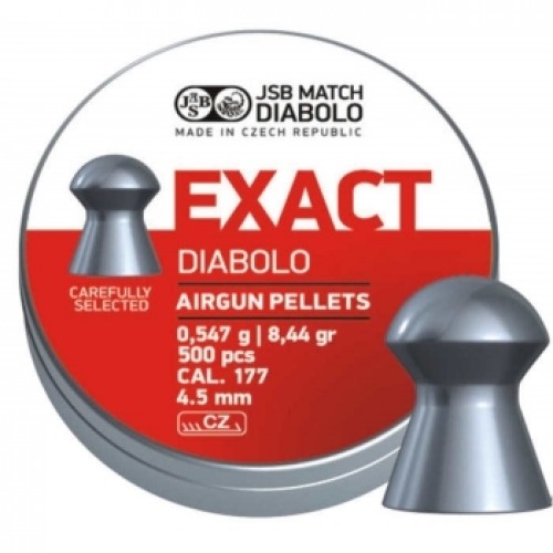 Пули для пневматики JSB Exact Diabolo 0,547 г 8,44 гр 4,5 мм 500 шт Пули для пневматики JSB Exact Diabolo 0,547 г 8,44 гр 4,5 мм 500 шт