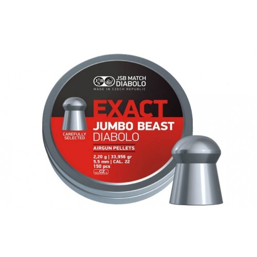 Пули для пневматики JSB Exact Jumbo Beast 5,52 мм 2,2 гр 150 шт Пули для пневматики JSB Exact Jumbo Beast 5,52 мм 2,2 гр 150 шт