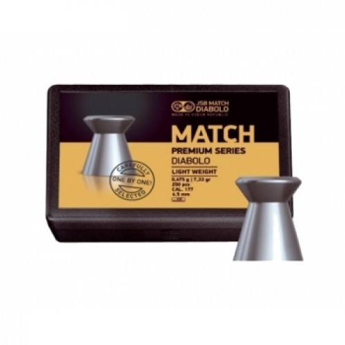 Пули для пневматики JSB Match Premium Light 4,5 мм 0,475 гр 200 шт Пули для пневматики JSB Match Premium Light 4,5 мм 0,475 гр 200 шт