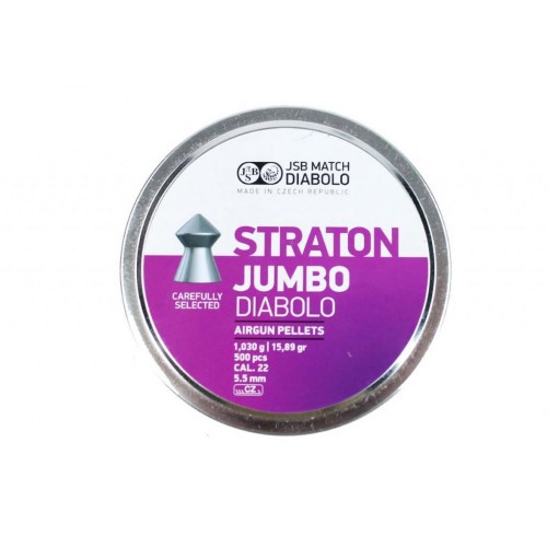 Пули для пневматики JSB Straton Jumbo Diabolo 5,5 мм 1,030 гр 500 шт острые Пули для пневматики JSB Straton Jumbo Diabolo 5,5 мм 1,030 гр 500 шт острые