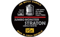 Пули для пневматики JSB Straton Jumbo Monster Diabolo 5,5 мм 1,645 гр 200 шт Пули для пневматики JSB Straton Jumbo Monster Diabolo 5,5 мм 1,645 гр 200 шт