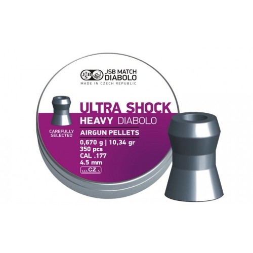 Пули для пневматики JSB Ultra Shock Heavy 4,52 мм 0,67 гр 350 шт Пули для пневматики JSB Ultra Shock Heavy 4,52 мм 0,67 гр 350 шт