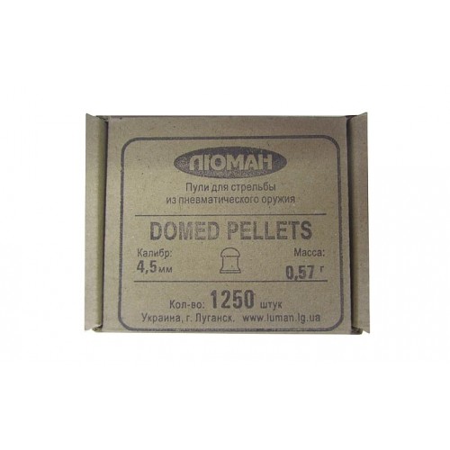 Пули для пневматики Люман Domed pellets 0,57 г 4,5 мм 1250 шт Пули для пневматики Люман Domed pellets 0,57 г 4,5 мм 1250 шт