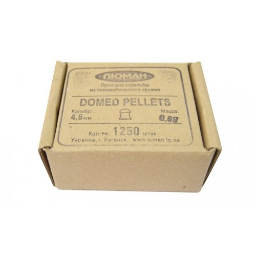 Пули для пневматики Люман Domed pellets 0,68 г 4,5 мм 1250 шт Пули для пневматики Люман Domed pellets 0,68 г 4,5 мм 1250 шт