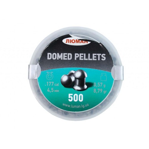 Пули для пневматики Люман Domed pellets 4,5 мм 0,57 гр 500 шт Пули для пневматики Люман Domed pellets 4,5 мм 0,57 гр 500 шт