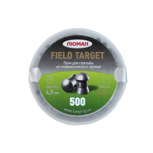 Пули для пневматики Люман Field Target 4,5 мм 0,55 гр 500 шт Пули для пневматики Люман Field Target 4,5 мм 0,55 гр 500 шт