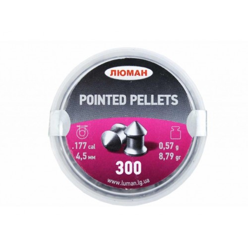 Пули для пневматики Люман Pointed pellets 4,5 мм 0,57 гр 300 шт Пули для пневматики Люман Pointed pellets 4,5 мм 0,57 гр 300 шт