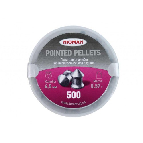 Пули для пневматики Люман Pointed pellets 4,5 мм 0,57 гр 500 шт Пули для пневматики Люман Pointed pellets 4,5 мм 0,57 гр 500 шт