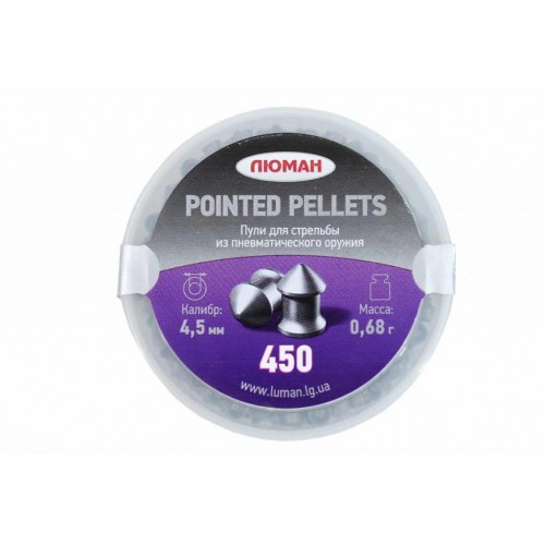 Пули для пневматики Люман Pointed pellets 4,5 мм 0,68 гр 450 шт Пули для пневматики Люман Pointed pellets 4,5 мм 0,68 гр 450 шт
