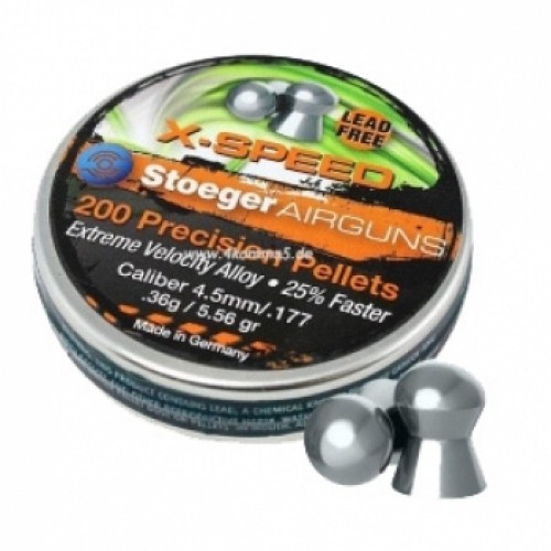 Пули для пневматики Н&N Stoeger X-Speed 4,5 мм ,036 г/5,56 гран 200 шт Пули для пневматики Н&N Stoeger X-Speed 4,5 мм ,036 г/5,56 гран 200 шт