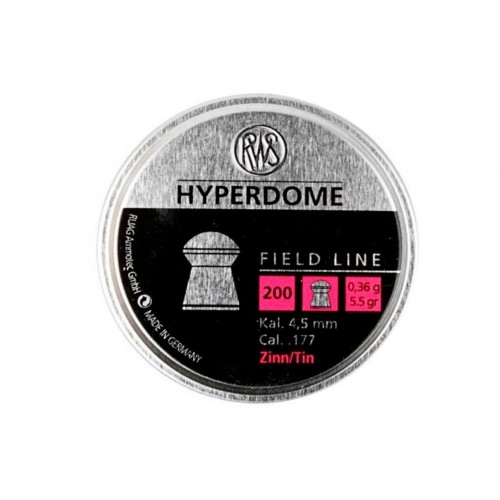 Пули для пневматики RWS Hyperdome 4,5 мм 0,36 гр 200 шт