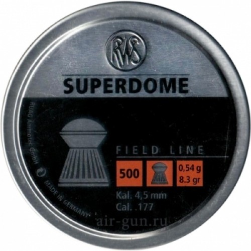 Пули для пневматики RWS SUPERDOME 4,5 мм 0,54 гр 500 шт Пули для пневматики RWS SUPERDOME 4,5 мм 0,54 гр 500 шт