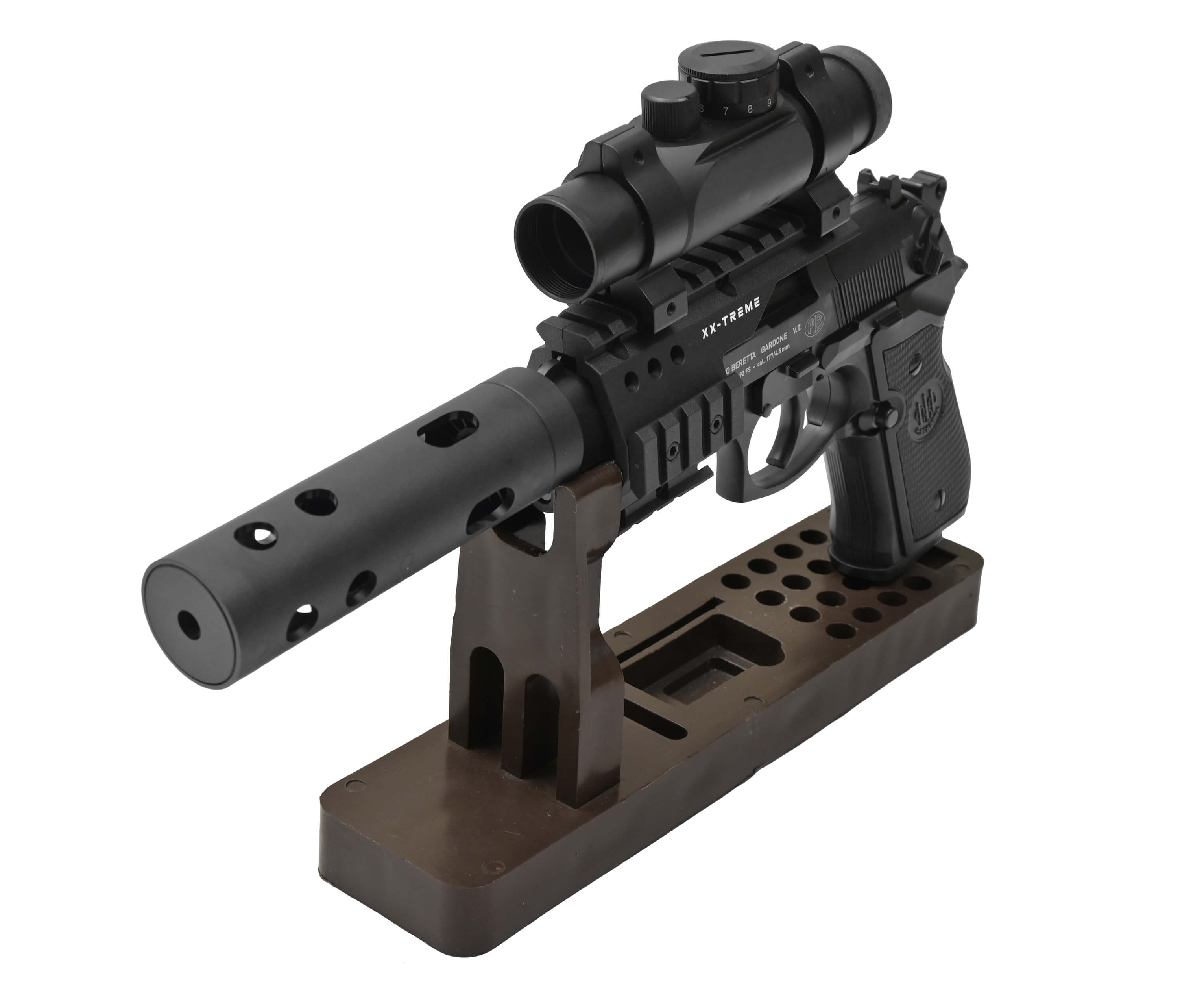 Пневматический пистолет Umarex Beretta 92 FS XX-TREME (глушитель, коллиматор) 4,5 мм 