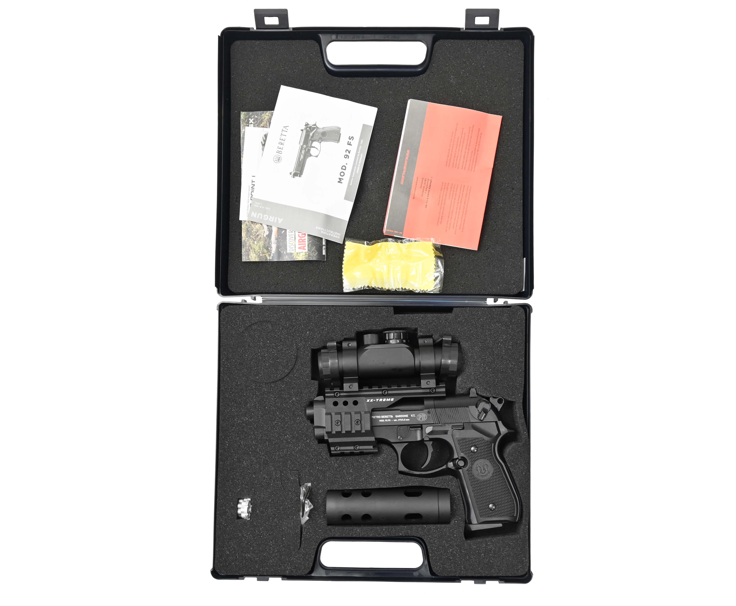 Пневматический пистолет Umarex Beretta 92 FS XX-TREME (глушитель, коллиматор) 4,5 мм 