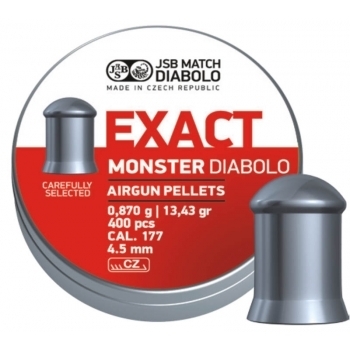 Пули для пневматики EXACT Monster Diabolo 4,5 мм 0,87 гр 400 шт headsize 4,52 мм