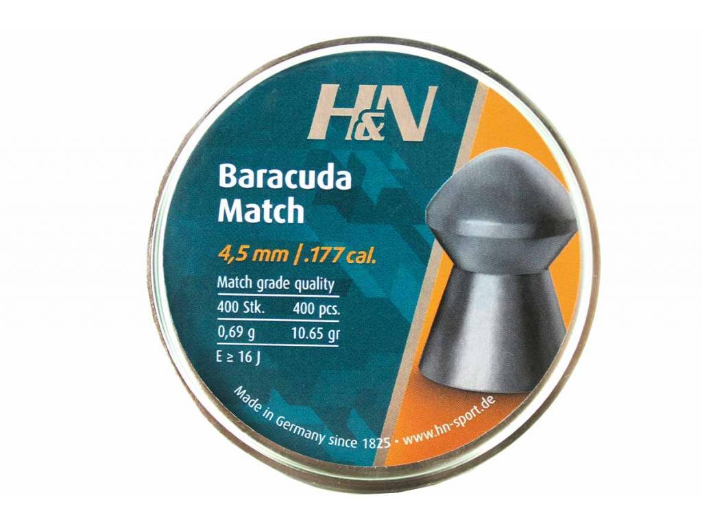 Пули для пневматики H&N Baracuda Match 4,5 мм 0,69 гр headsize 4,51 мм 400 шт