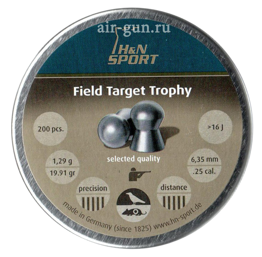 Пули для пневматики H&N Field Target Trophy 6,35 мм 1,29 гр 200 шт