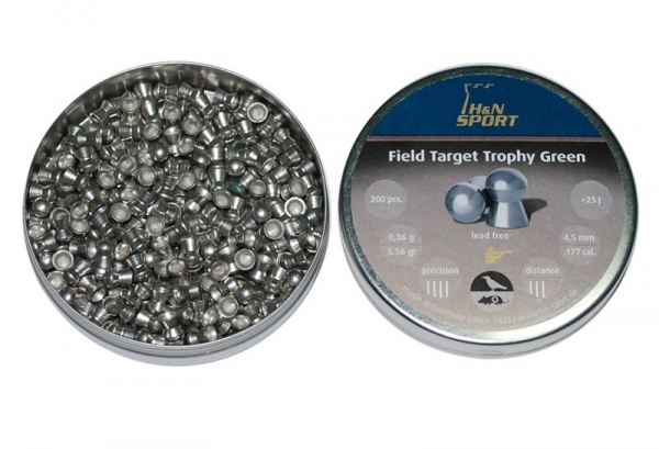 Пули для пневматики H&N Field Target Trophy Green 4,5 мм 0,36 гр 300 шт