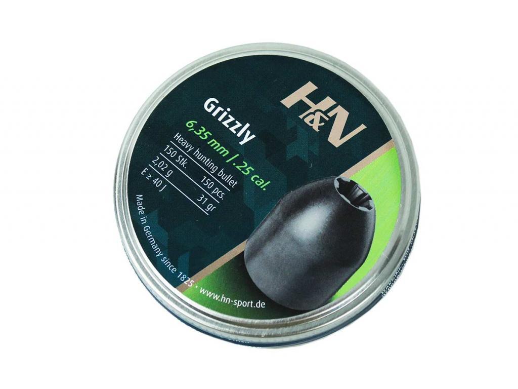 Пули для пневматики H&N Grizzly 6,35 мм 2,02 гр 150 шт