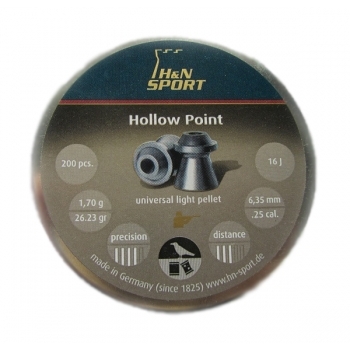 Пули для пневматики H&N Hollow Point 6,35 мм 1,70 гр 200 шт