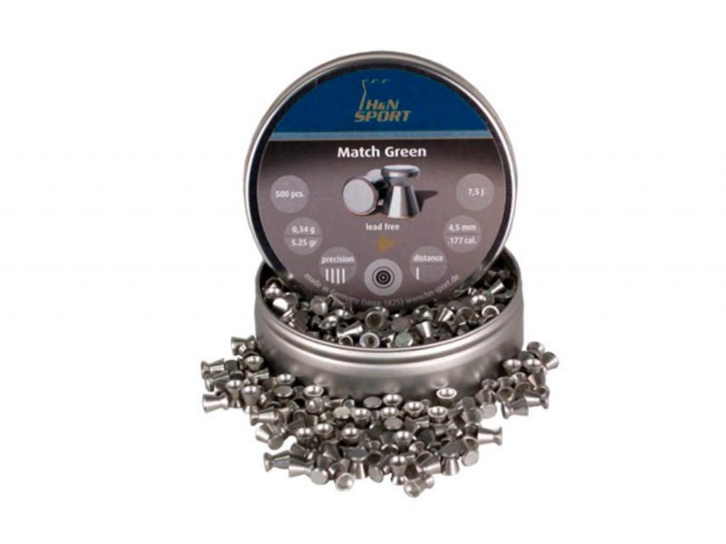 Пули для пневматики H&N Match Green 4,5 мм 0,34 гр 500 шт