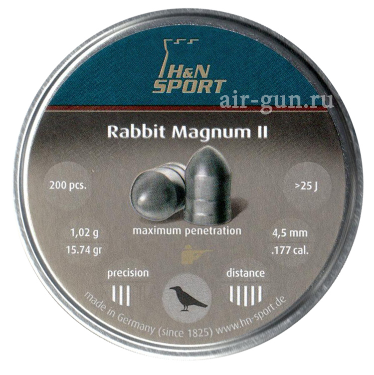 Пули для пневматики H&N Rabbit Magnum II 4,5 мм 1,02 гр 200 шт