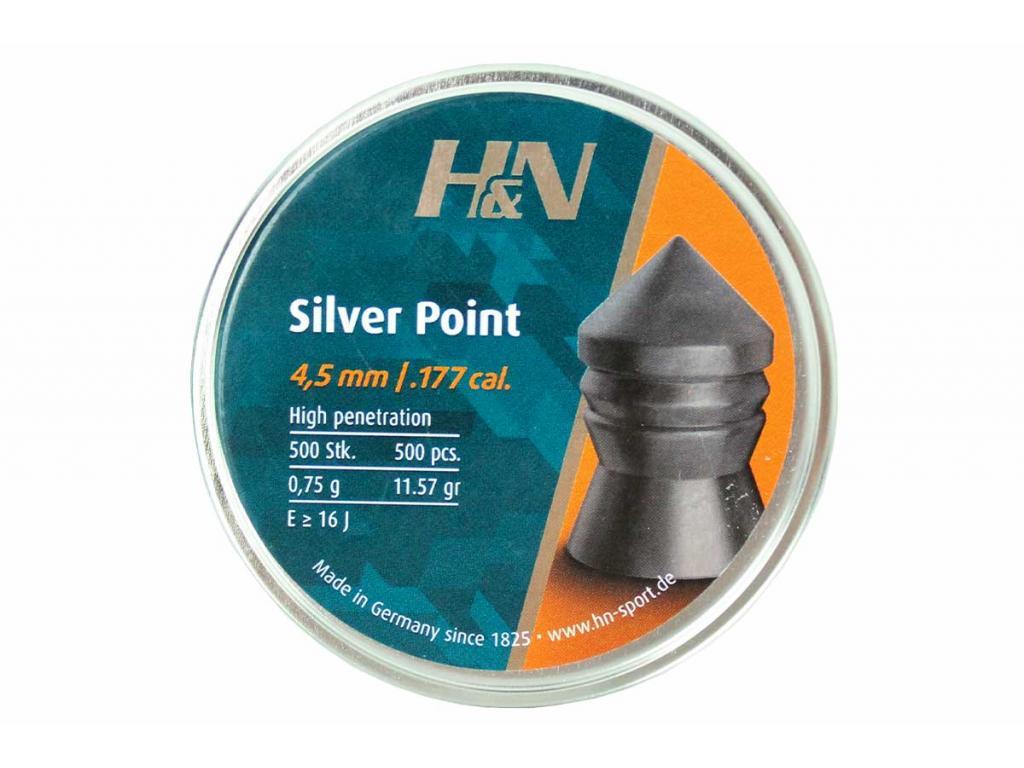 Пули для пневматики H&N Silver Point 4,5 мм 0,75 гр 500 шт