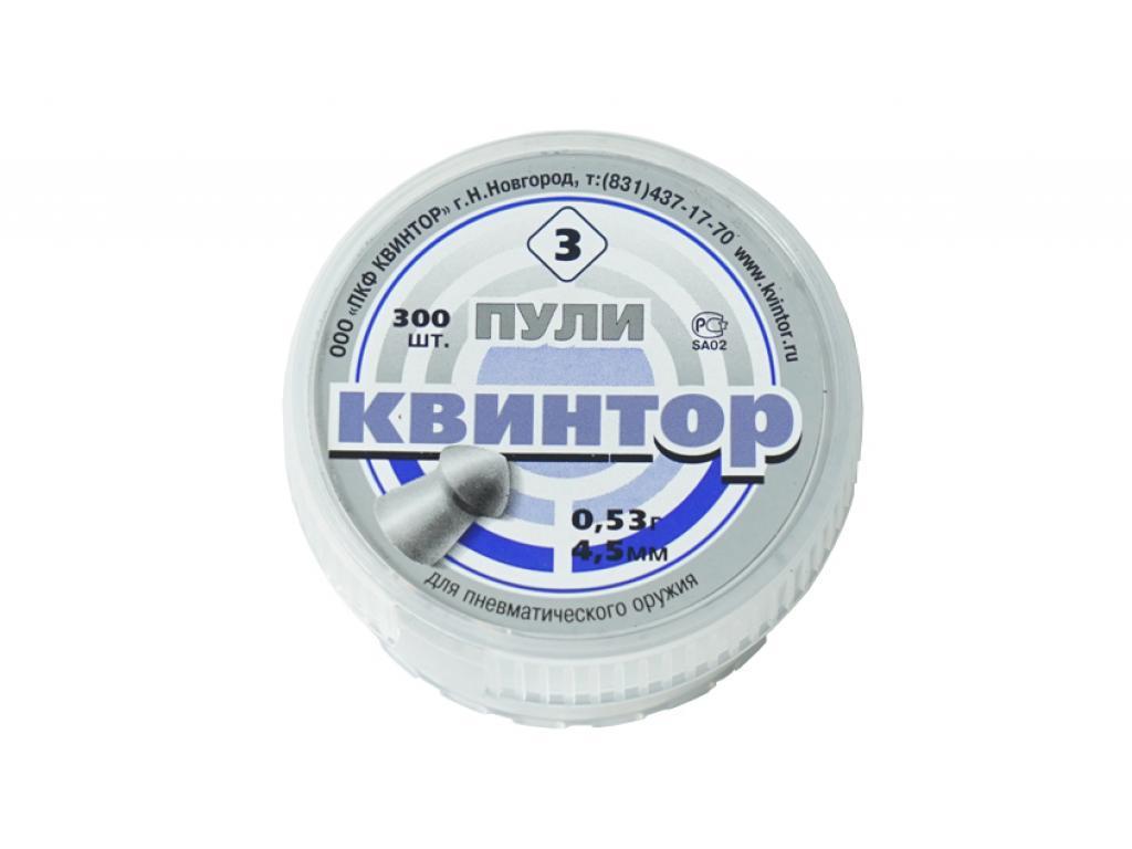 Пули для пневматики Квинтор оживальная головка 4,5 мм 0,53 гр 300 шт