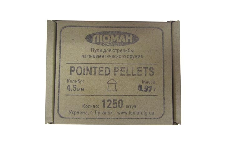 Пули для пневматики Люман Pointed pellets 0,57 г 4,5 мм 1250 шт