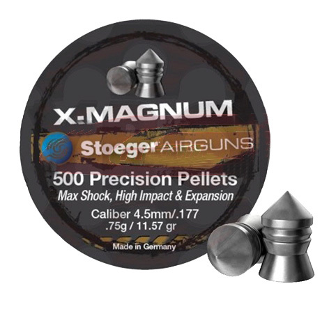 Пули для пневматики Н&N Stoeger X-Magnum 4,5 мм 0,75 г/11,57 гран 500 шт