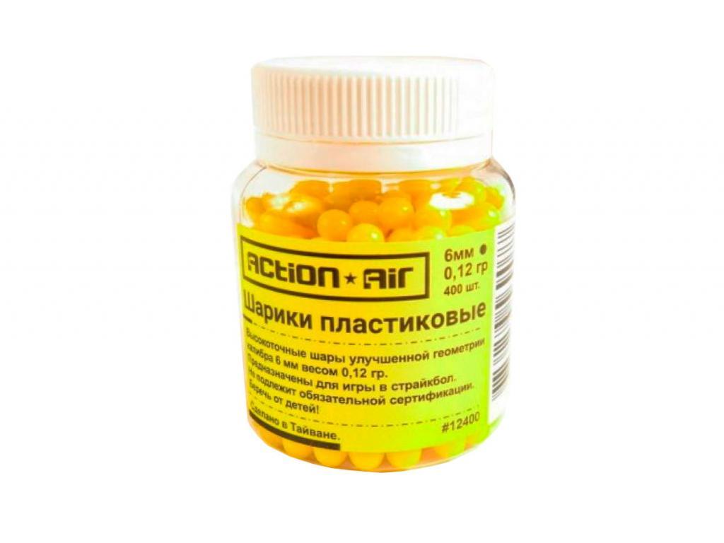 Шарики для страйкбола пластиковые 6 мм Action Air 0,12 гр желтые 400 шт