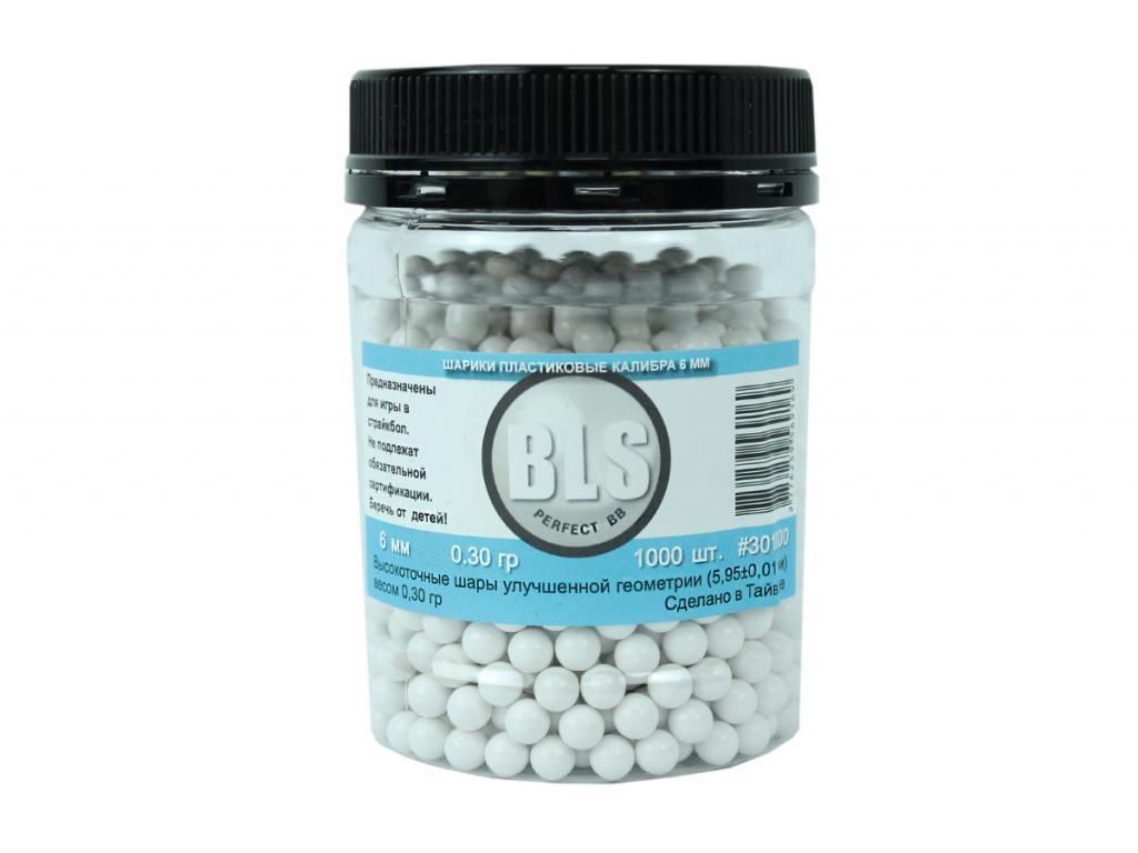 Шарики для страйкбола пластиковые 6 мм BLS 0,30 гр белые 1000 шт