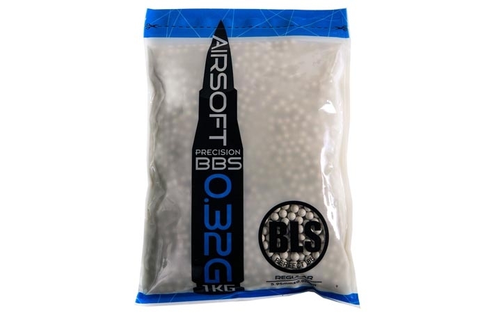 Шарики для страйкбола пластиковые 6 мм BLS 0,32 гр белые 1 кг