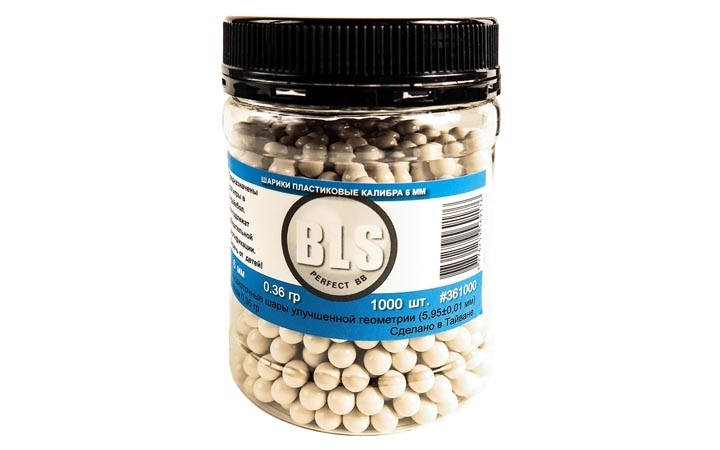 Шарики для страйкбола пластиковые 6 мм BLS 0,36 гр слоновая кость 1000 шт